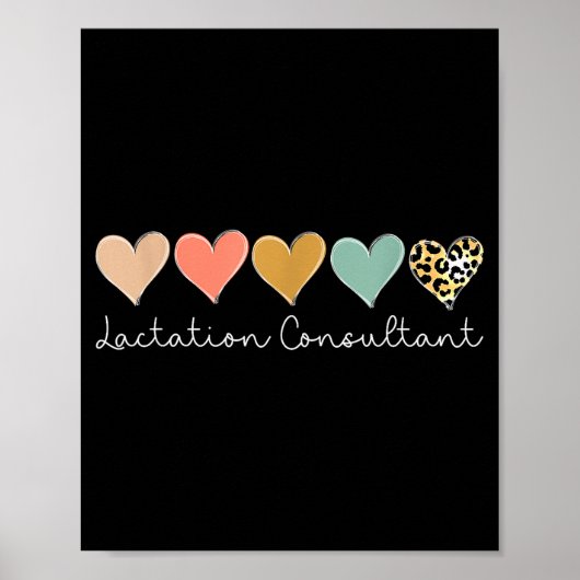 Poster Lactation Consultant Leopard Heart, Valentines Day (Devant)