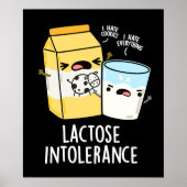 Poster Lactose Intolérance Funk Milk Pun Dark BG (Devant)