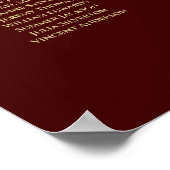 Poster Lacy Gold 15 Mariage de table Diagramme de siège A (Coin)