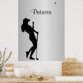 Poster Ladies Golfer Personal (Cuisine)