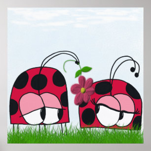 Poster L'adorable Ladybug Qui Lui Met Son Nouveau Dessin 