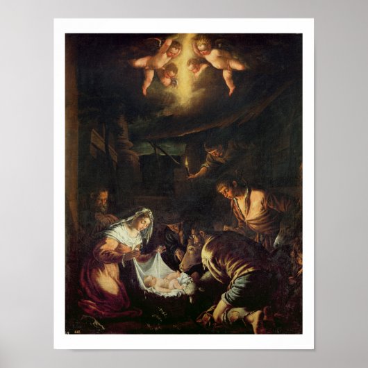 Poster L'Adoration des Bergers (huile sur toile) (Devant)