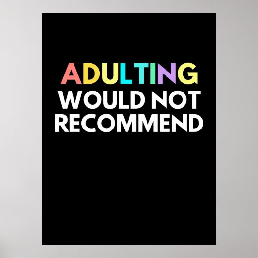 Poster L'Adulte Ne Recommanderait Pas (Devant)