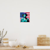 Poster Lady America. Drapeau américain (Cuisine)