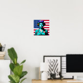 Poster Lady America. Drapeau américain (Bureau à domicile)