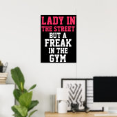 Poster Lady and Freak Workout Motivational (Bureau à domicile)