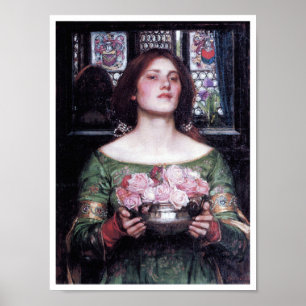 Poster Lady and Roses, John William Waterhouse