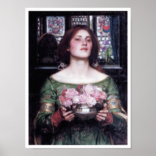 Poster Lady and Roses, John William Waterhouse (Devant)