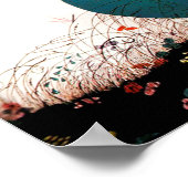 POSTER LADY AVEC BOUQUET FLEURIER ET BOUTTERFLITS (Coin)