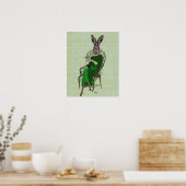 Poster Lady Bella Rabbit Prendre Du Thé (Cuisine)