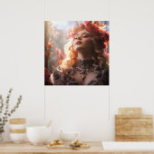 Poster Lady de la couronne de fleurs (Cuisine)