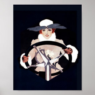Poster Lady Driver Fadeaway Girl par C Coles Phillips