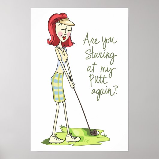 Poster Lady Golfer (Devant)