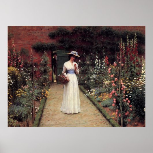 Poster Lady in a Garden - Edmund Blair Leighton (Devant)