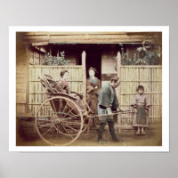 Lady in a rickshaw, vers 1890 (photo colorée)