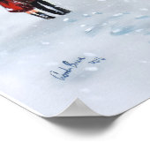 Poster Lady in Red couple romantique enneigé Londres (Coin)