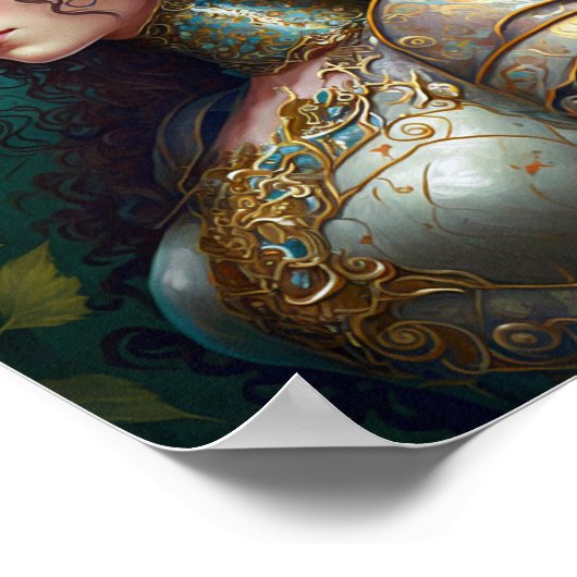 Poster Lady Knight Warrior Armor Imaginaire Art (Coin)