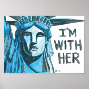 Poster Lady Liberty - Je suis avec elle
