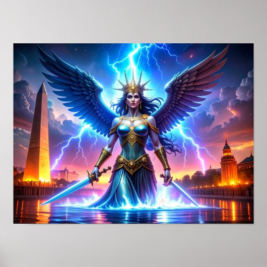 Poster Lady Liberty Pro-Democracy USA Worth Saving Art (Devant)