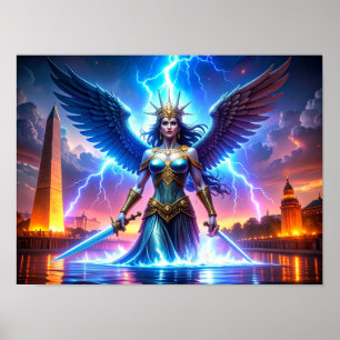 Poster Lady Liberty Pro-Démocratie USA Ça Vaut La Peine D