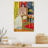 Poster Lady Matisse avec Orange Coffee Cup (Cuisine)