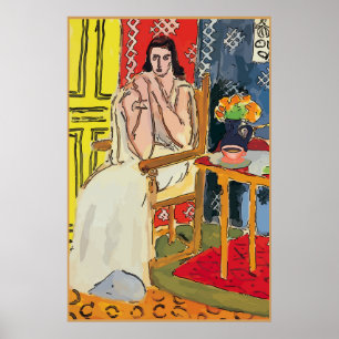Poster Lady Matisse avec Orange Coffee Cup