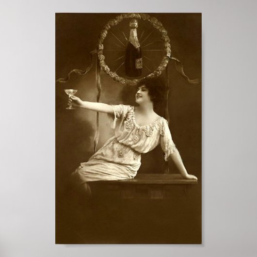 Poster Lady on New Year's Eve Ephemeral (Devant)