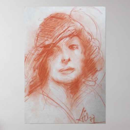 Poster LADY ROMANTIQUE / Sepia Brown (Devant)