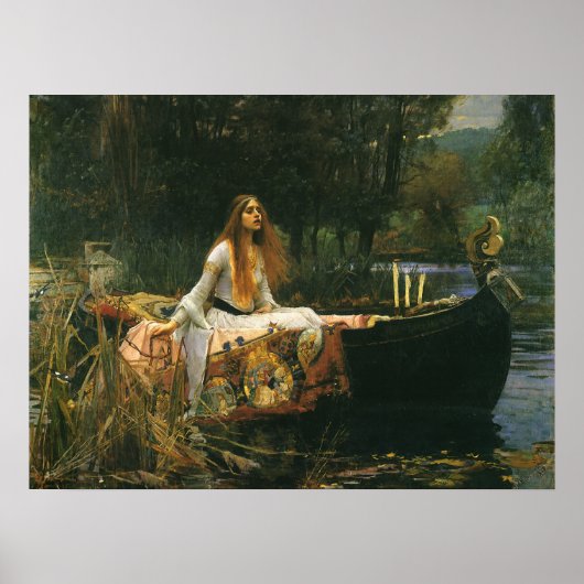 Poster Lady Shalott On Boat par John William Waterhouse (Devant)