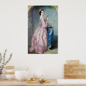 Poster Lady tenant des fleurs dans son Petticoat (Cuisine)
