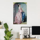 Poster Lady tenant des fleurs dans son Petticoat (Bureau à domicile)