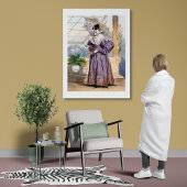 Poster Lady victorienne avec Parasol - Elegant Garden Art