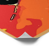 Poster Lady With Coffee Cup, modifier le texte (Coin)
