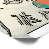 Poster Lady with Guitar & Coffee Cup, ajouter du texte (Coin)