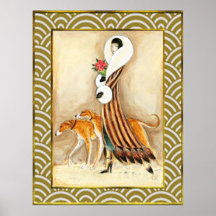 Poster Lady with Hounds Deco