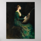 Poster Lady with the luth de Thomas Dewing (Devant)