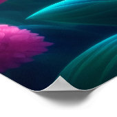 Poster Ladybird fleurs neon forêt coloré magie (Coin)