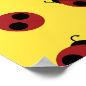 Poster Ladybug 60s rétro cool rouge jaune (Coin)
