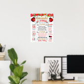 Poster Ladybug Lady bug Birthday Party board (Bureau à domicile)
