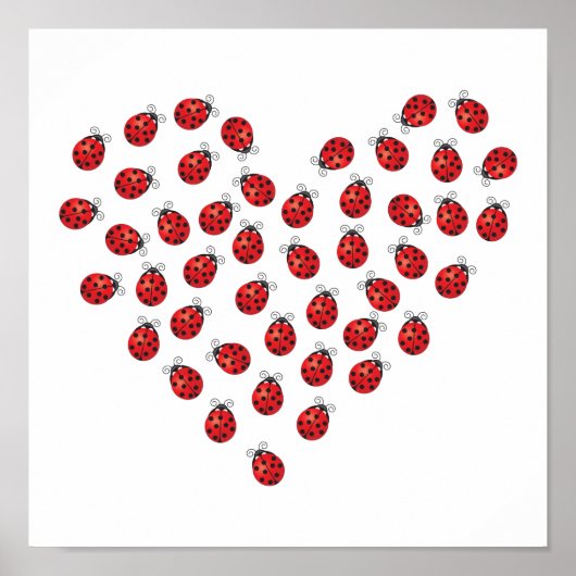 Poster Ladybug Love Heart (Devant)
