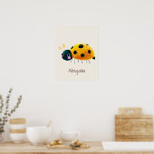 Poster Ladybug Nursery Name Wall Art Print (Cuisine)