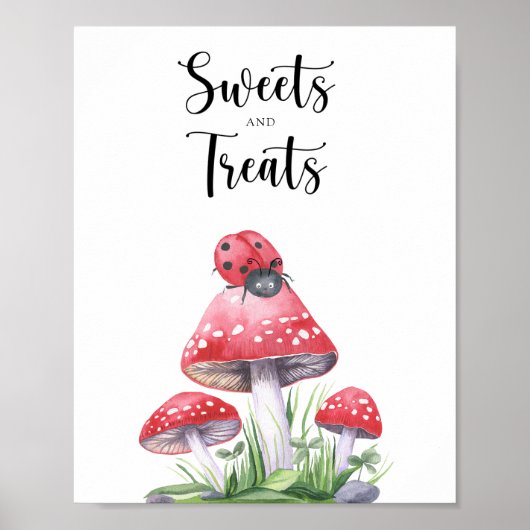 Poster Ladybug - sucreries et friandises baby shower (Devant)