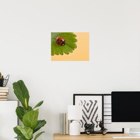 Poster Ladybug sur la feuille verte (Bureau à domicile)