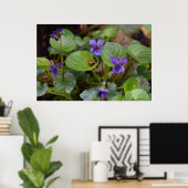 Poster Ladybug sur les fleurs de violet doux (Bureau à domicile)