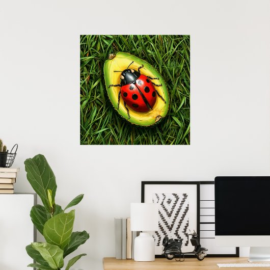 Poster Ladybug sur l'herbe (Bureau à domicile)