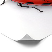 Poster Ladybug sur un Arrière - plan blanc (Coin)