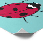 Poster Ladybugs, arrière - plan bleu, charmant patte sans (Coin)