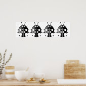 Poster Ladybugs Noir (Cuisine)