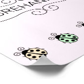 Poster Ladybugs Pastel Multicolor Bordure sur l'affiche r (Coin)