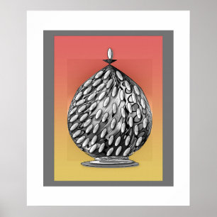 Poster L'affiche d'art du pot à gingembre gris